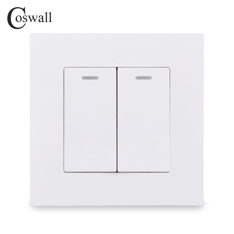 Type 86 Pc Panel White Rocker Switch Two Open Single Control 16A Hidden Wall Switch Double Open Black And White Gray Gold - Image 1